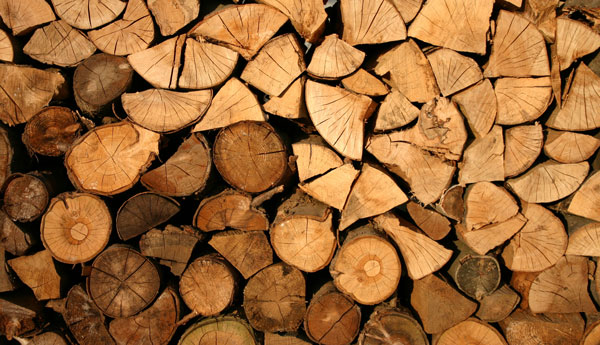Lumber stacked