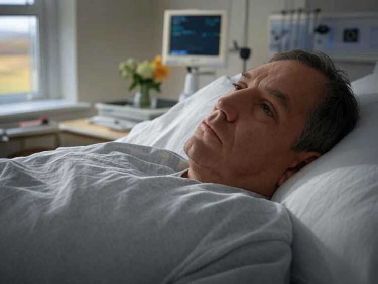 Patient in hospital bed emphasizing Hantavirus prevention for homesteaders.