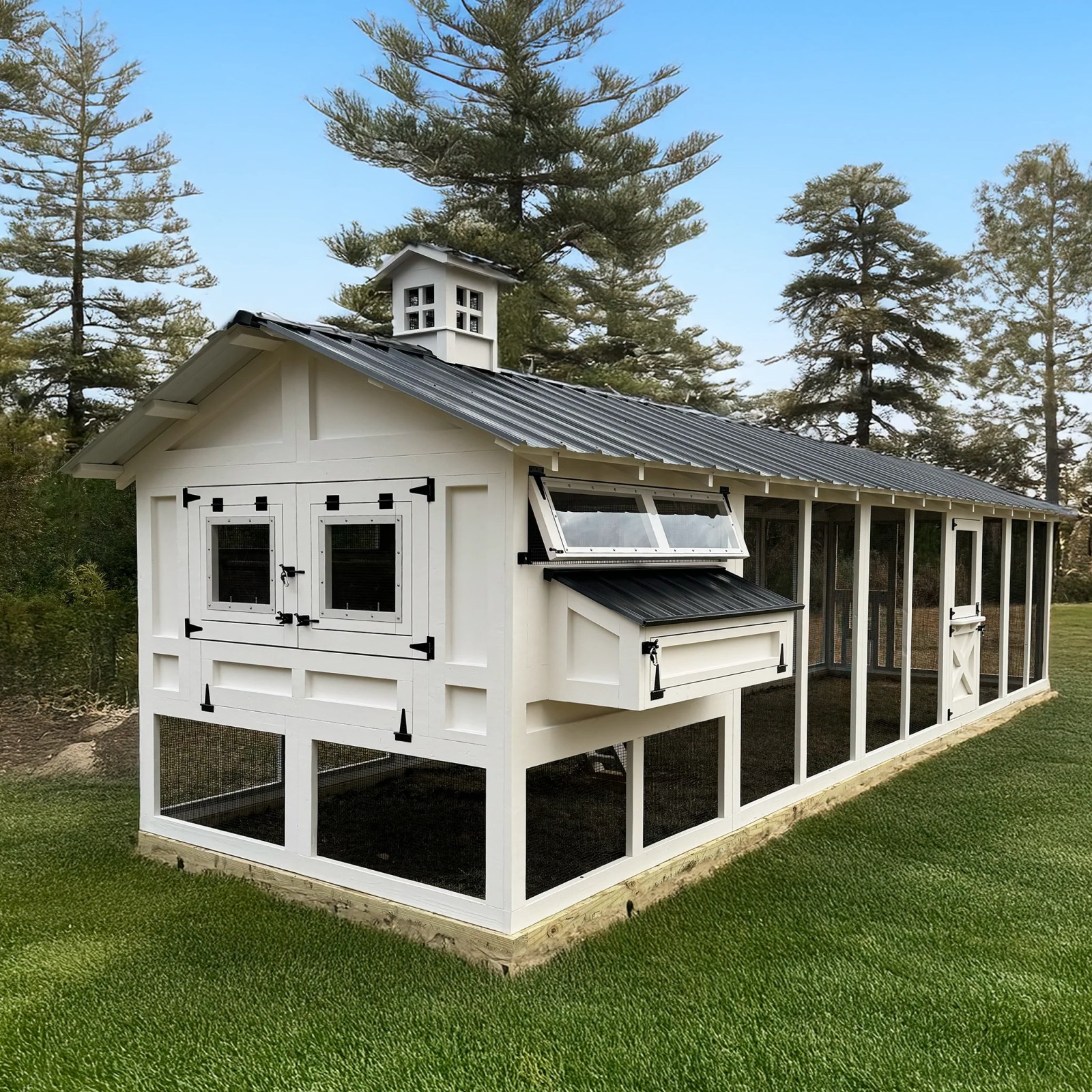 Carolina Coops American Coop walk-in chicken coop with covered predator-proof run