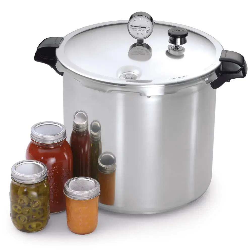 Presto 23-quart induction compatible pressure canner with stainless steel-clad base for glass cooktops